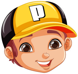 Boy wearing baseball hat head