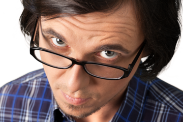 man with penetrating look