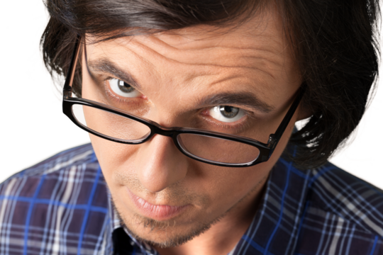 man with penetrating look