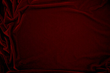 Red velvet fabric texture used as background. red panne fabric background of soft and smooth textile material. crushed velvet .luxury scarlet for silk.