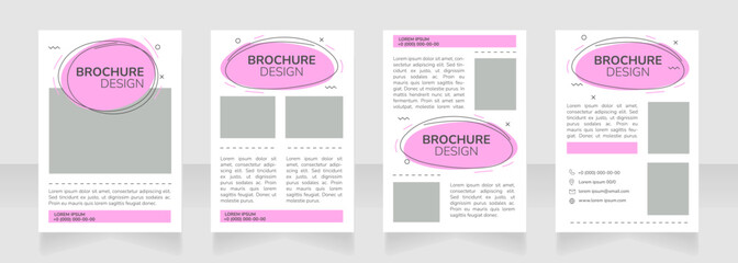 Promo blank brochure layout design. Promotion, advertisement service. Vertical poster template set with empty copy space for text. Premade corporate reports collection. Editable flyer paper pages