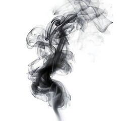 Fototapeta premium Dark smoke or mist element on white background Generative AI