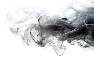 Dark smoke or mist element on white background Generative AI