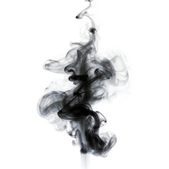 Dark smoke or mist element on white background Generative AI
