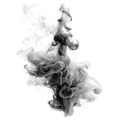 Fototapeta premium Dark smoke or mist element on white background Generative AI