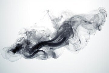 Fototapeta premium Dark smoke or mist element on white background Generative AI