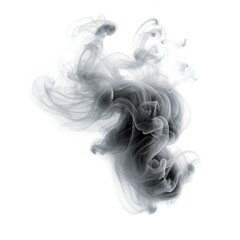 Dark smoke or mist element on white background Generative AI