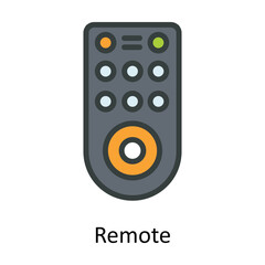 Remote Vector  Fill outline Icon Design illustration. Multimedia Symbol on White background EPS 10 File