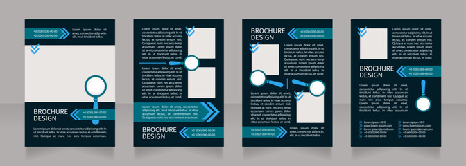 External recruiting guide blank brochure layout design. Vertical poster template set with empty copy space for text. Premade corporate reports collection. Editable flyer 4 paper pages