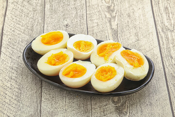 Boiled chicken egg for breakfast
