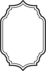 Ramadan frame shape. Islamic window and door icon. Arabic oriental arch. Outline arabesque traditional template