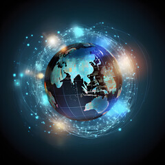 Naklejka premium Earthy globe digital