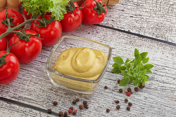 Spicy Mustard sauce in the bowl