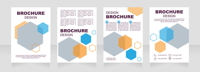 Nutrition blank brochure design. Healthcare and medicine. Template set with copy space for text. Premade corporate reports collection. Editable 4 paper pages. Myriad Pro, Arial fonts used