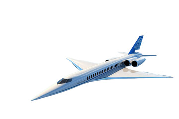 Supersonic Flight Airplane of Tomorrow, transparent background (PNG). Generative AI.