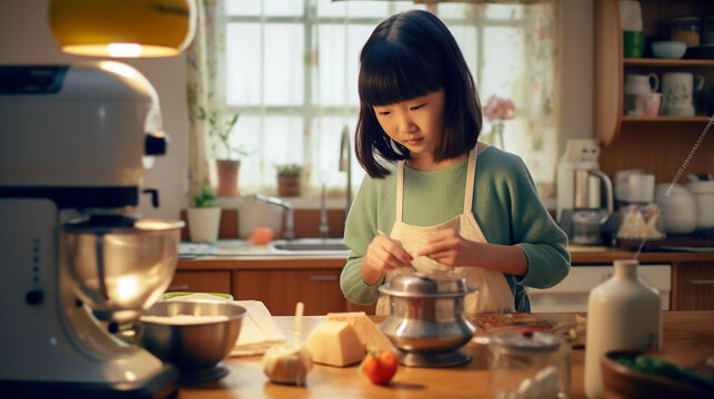 Japanese_cute_girl_cooking_kitchen (2)