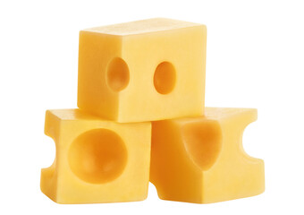Delicious cheese cubes cut out