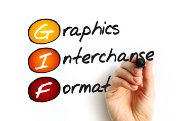 GIF - Graphics Interchange Format acronym, technology concept background