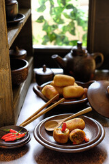 combro, Indonesian traditional cake made from cassava and oncom