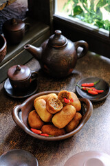 combro, Indonesian traditional cake made from cassava and oncom