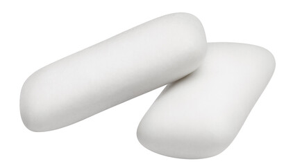 Two chewing gum pieces cut out