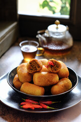 combro, Indonesian traditional cake made from cassava and oncom