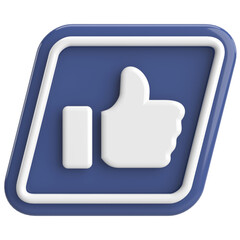 Like button. Like icon. 3D illustration.
