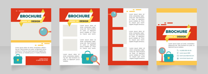 Fototapeta premium Networking benefits blank brochure design. Template set with copy space for text. Premade corporate reports collection. Editable 4 paper pages. Raleway Black, Regular, Light fonts used