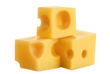 Delicious cheese cubes cut out