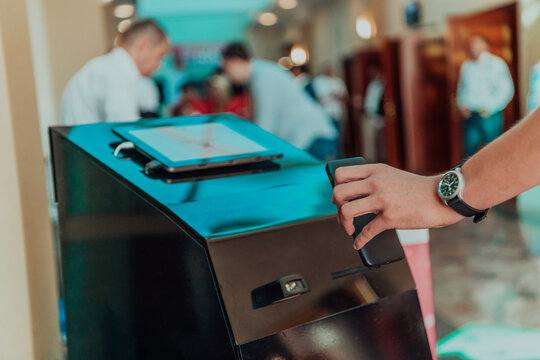 A modern way to pay for various services with a smart phone. The concept of modern and futuristic payment