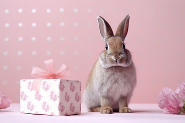 Obraz premium Bunny Wishes and Gift Surprises
