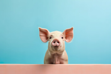 Obraz na płótnie Canvas Adorable Piglet: Minimalist Cuteness