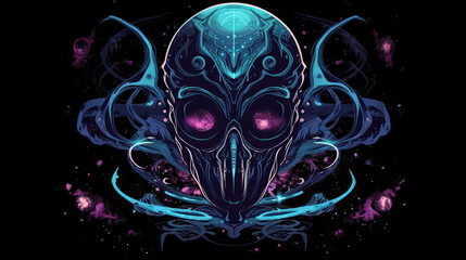 demonic alien monster deep space horror - by generative ai