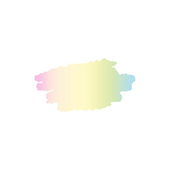Holographic sticker Y2K iridescent brush stroke isolated on white background. Gradient vector element, paint stroke, iridescent shiny patch in the style of the 90s, 00s.