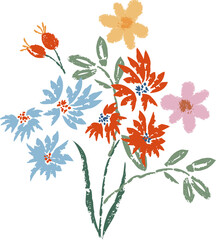 Hand drawn floral sketch  elements