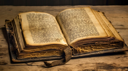 old book isolated on black, AI-generated