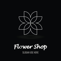 Minimalist Flower shape logo design