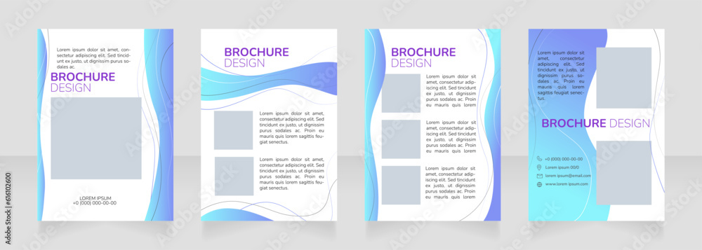 Wall mural Home health care service blank brochure design. Template set with copy space for text. Premade corporate reports collection. Editable 4 paper pages. Nunito Bold, ExtraLight, Light fonts used