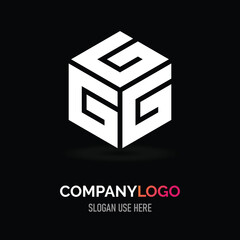 Minimalist G letter cube logo design