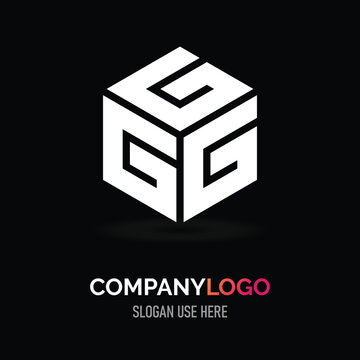Minimalist G letter cube logo design