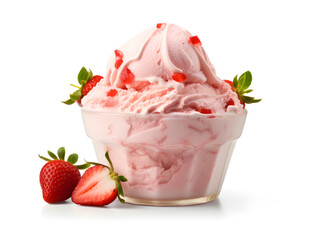 strawberry ice cream with mint