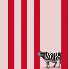 Conceptual and Minimalist Experiment. The zebra-caw. Generative ai digital illustration.