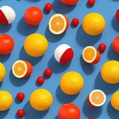 Conceptual and Minimalist Experiment. Seamless oranges. Generative ai digital illustration.