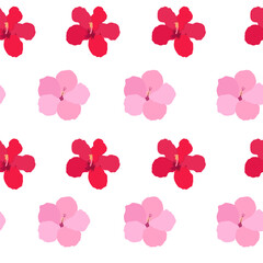 Beautiful hibiscus flowers Vector set of blooming tropical floral for holiday invitations, greeting card and fashion design Tropicania and exoticism