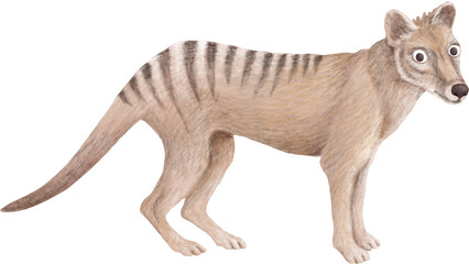 Tasmanian tiger illustration isolated on white