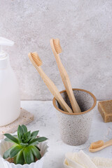 Bamboo toothbrush, zero waste care products