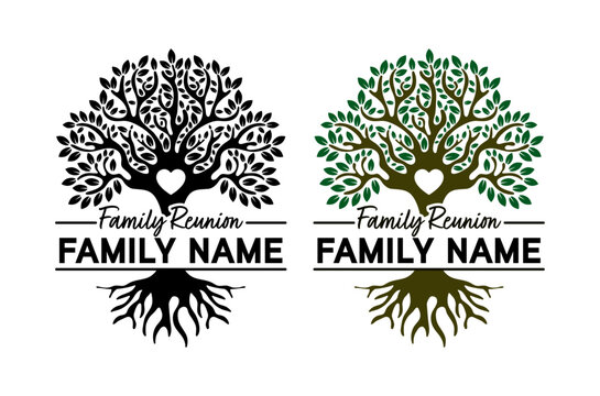 Family Reunion Tree Split Name Frame