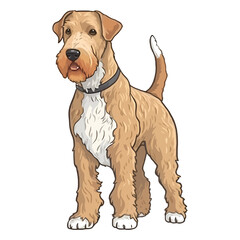 Captivating Canine: 2D Illustration of an Adorable Airedale Terrier