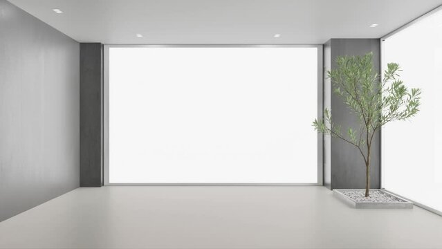 Large luxury modern bright interiors Living room mockup illustration 3D rendering computer digitally generated image