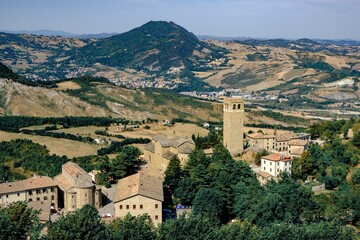 Fototapeta na wymiar View of San Leo village in Emilia Romagna region, Italy